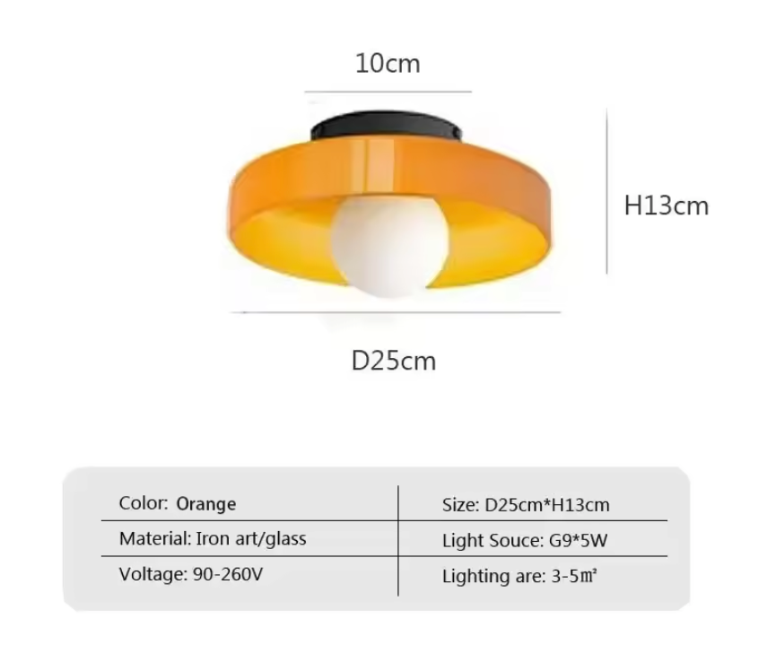 Lumi Runde Deckenleuchte aus Glas – Nordisches Design für Wohnzimmer, Schlafzimmer und Flur – LED Deckenlampe 25 cm 8