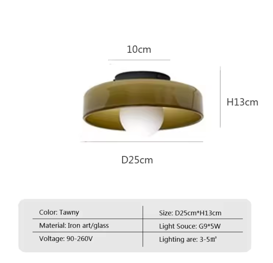 Lumi Runde Deckenleuchte aus Glas – Nordisches Design für Wohnzimmer, Schlafzimmer und Flur – LED Deckenlampe 25 cm 9