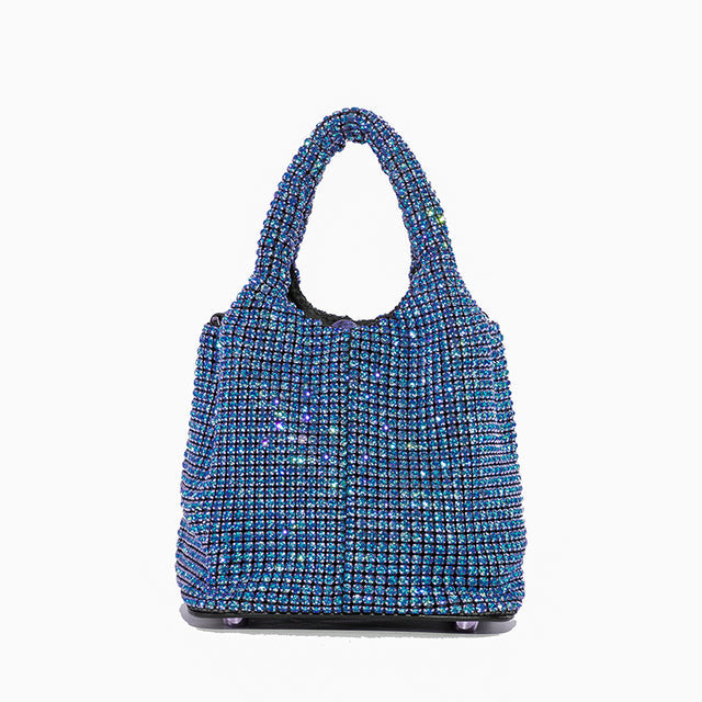 Glitzernde Strass Abendtasche Damen – Mini Clutch mit Schulterkette