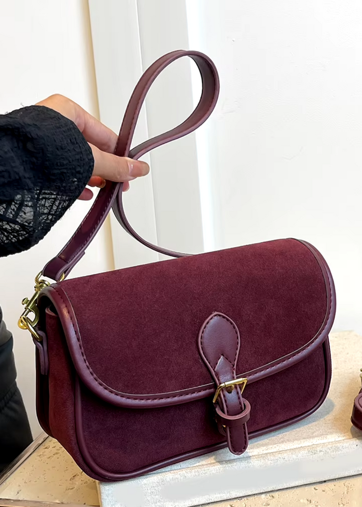 Damen Umhängetasche Wildleder – Kleine Crossbody Tasche Vegan & Vintage