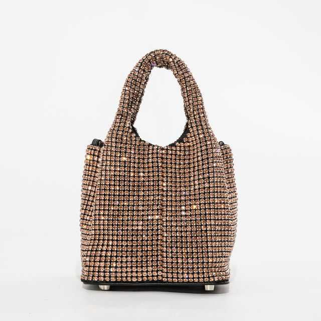 Glitzernde Strass Abendtasche Damen – Mini Clutch mit Schulterkette