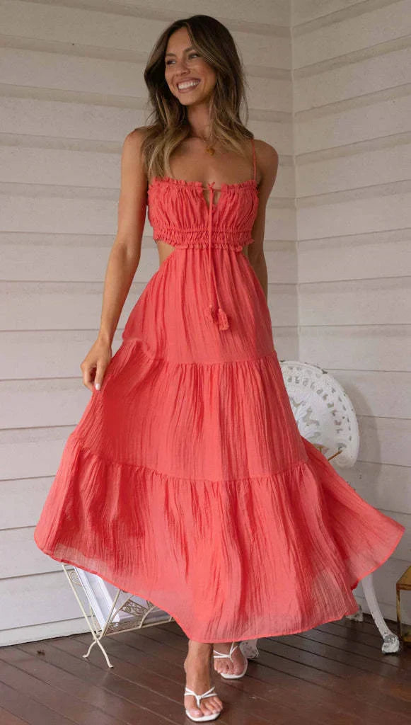 Women's Maxi Dress Cotton Sleeveless Airy Cut Summer Style