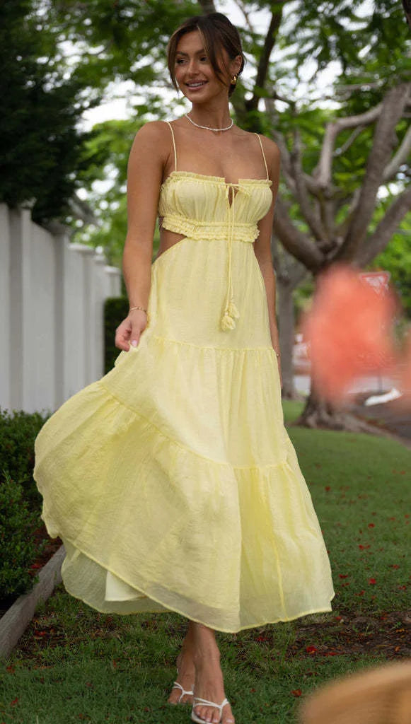 Women's Maxi Dress Cotton Sleeveless Airy Cut Summer Style