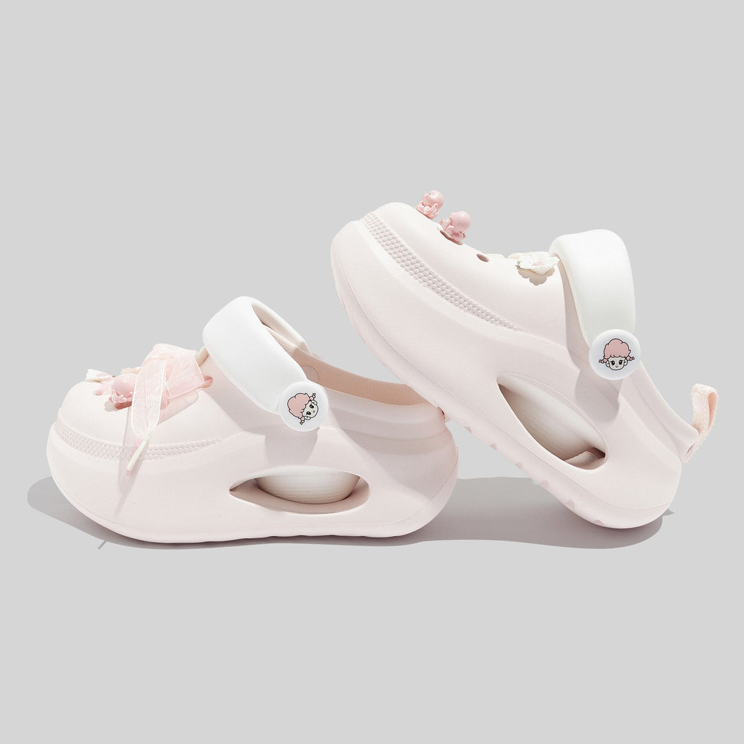 Damen Modische Rosa Clogs Mit Verspielten Applikationen