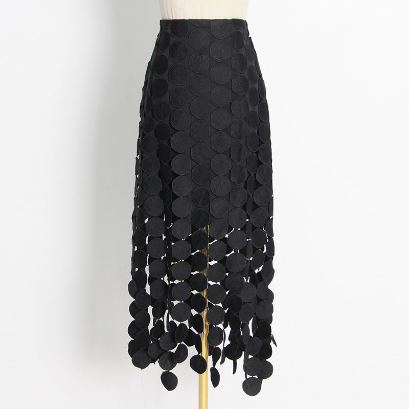 Circle maxi skirt fringes – feminine summer skirt made of vegan micro-viscose