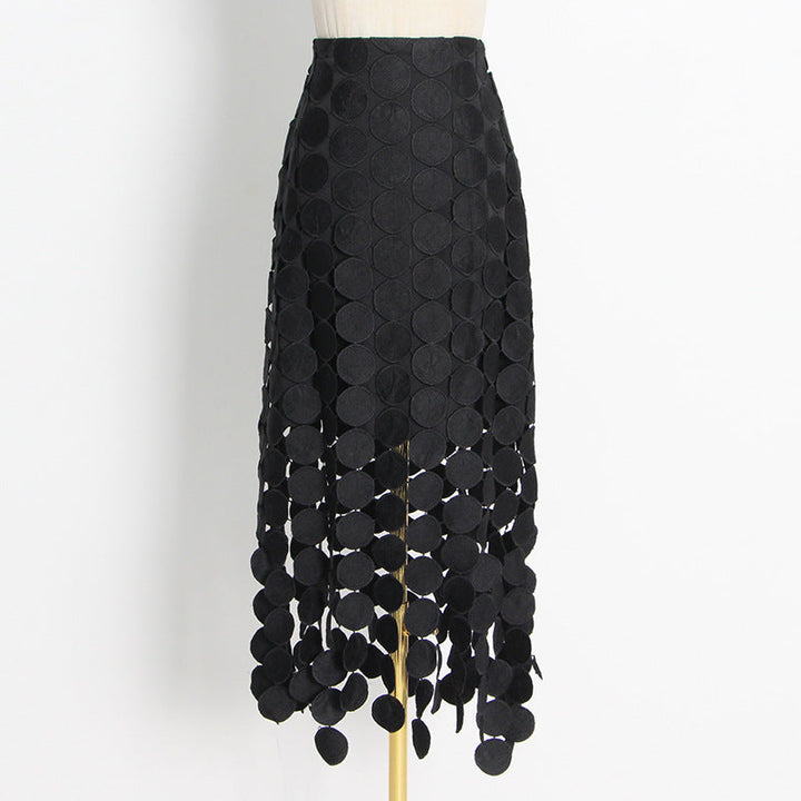Circle maxi skirt fringes – feminine summer skirt made of vegan micro-viscose