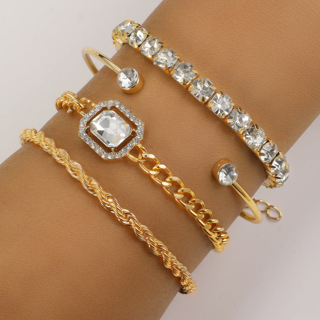 Women's Bracelet Set with Glass Beads - Wearing Comfort - Elegant Style