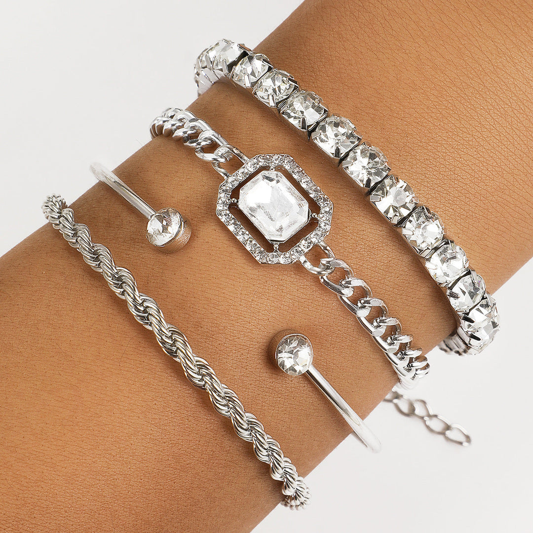 Women's Bracelet Set with Glass Beads - Wearing Comfort - Elegant Style