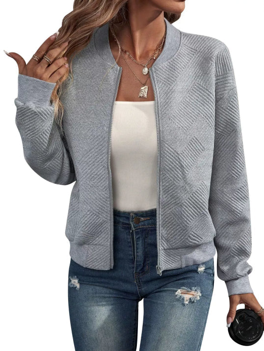 Minimalistische Damen Übergangsjacke – Bomberjacke mit Reißverschluss