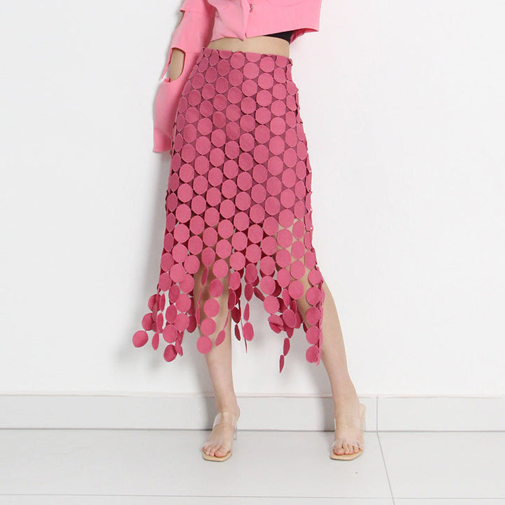 Circle maxi skirt fringes – feminine summer skirt made of vegan micro-viscose
