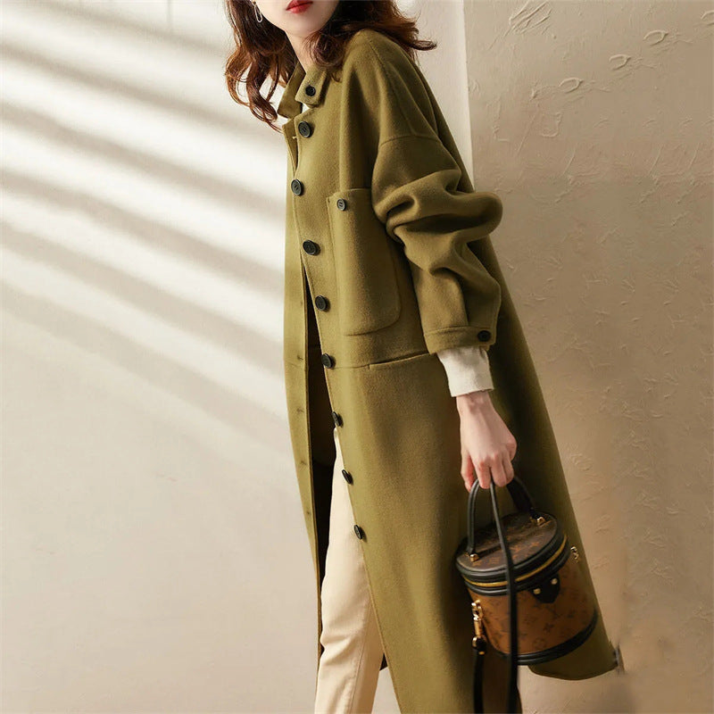 Eleganter Damen Wintermantel – Lang & Warm – Stilvoller Trenchcoat