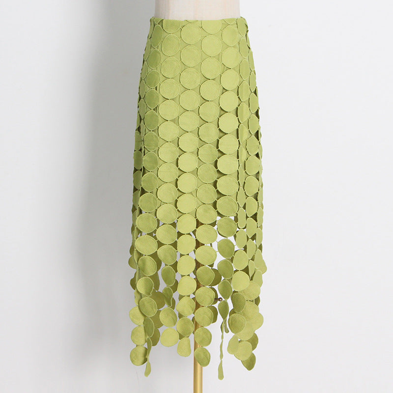 Circle maxi skirt fringes – feminine summer skirt made of vegan micro-viscose