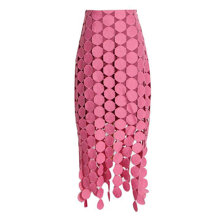 Circle maxi skirt fringes – feminine summer skirt made of vegan micro-viscose