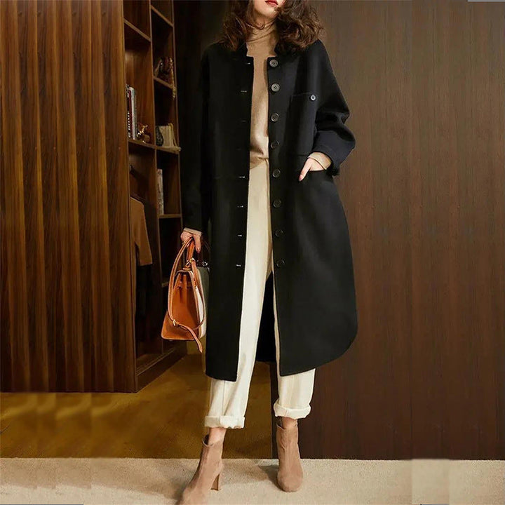 Eleganter Damen Wintermantel – Lang & Warm – Stilvoller Trenchcoat