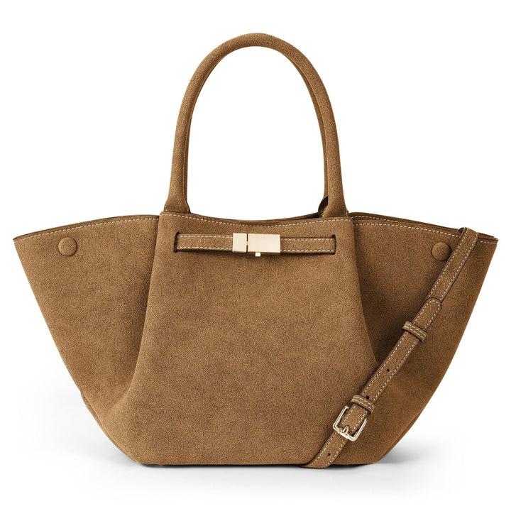 Sac de plage pour femmes en suède vegan – Grand sac fourre-tout d'été marron