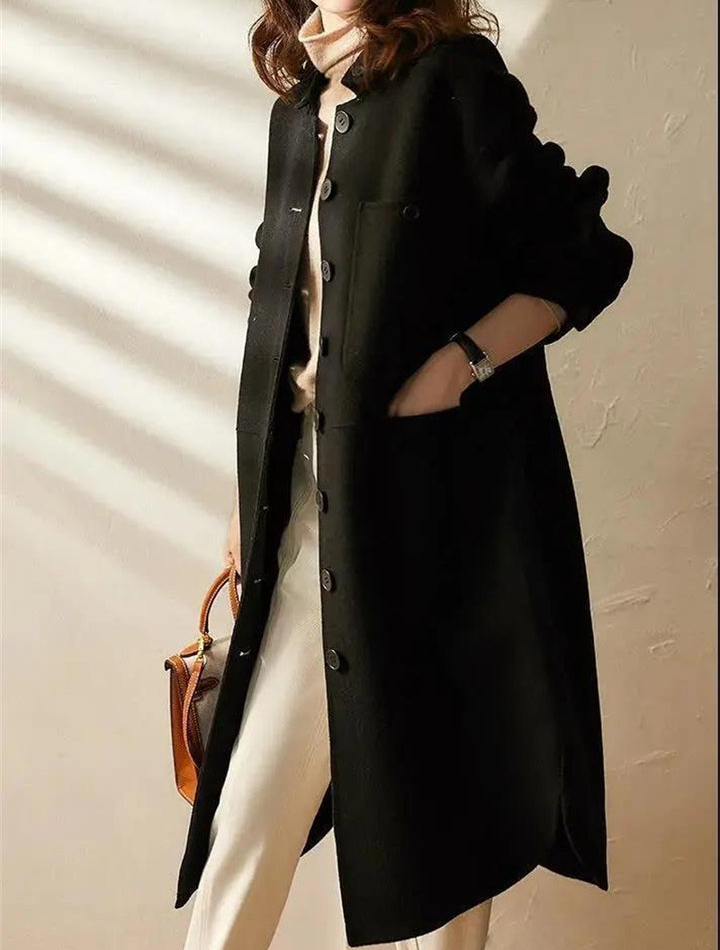 Eleganter Damen Wintermantel – Lang & Warm – Stilvoller Trenchcoat