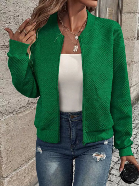 Minimalistische Damen Übergangsjacke – Bomberjacke mit Reißverschluss