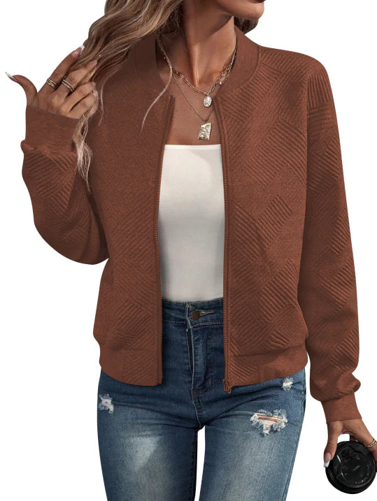 Minimalistische Damen Übergangsjacke – Bomberjacke mit Reißverschluss