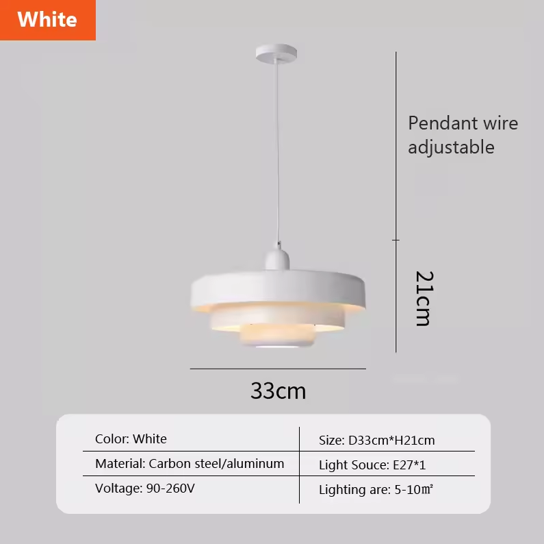 RetroDanish Hängelampe – Nordic Pendelleuchte für Esszimmer & Wohnzimmer, Ø 33 cm, Warmweiß, E27 LED Inklusive 6