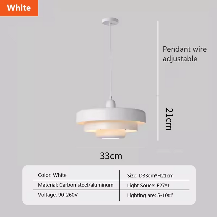 RetroDanish Hängelampe – Nordic Pendelleuchte für Esszimmer & Wohnzimmer, Ø 33 cm, Warmweiß, E27 LED Inklusive 6