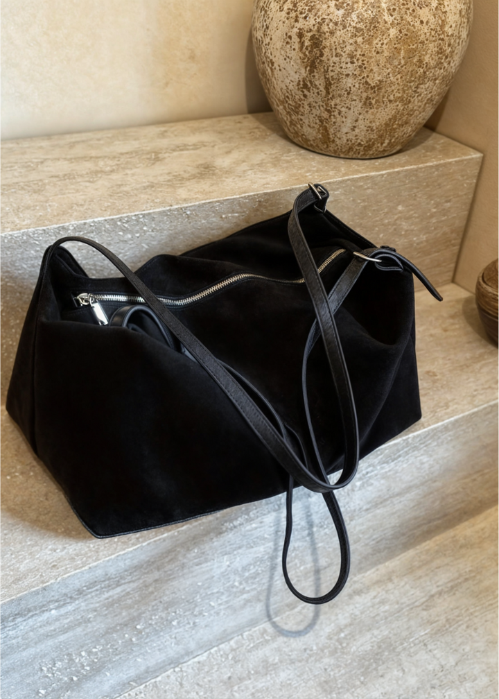 Damen Wildleder Umhängetasche – Vegane Schultertasche Elegant & Kompakt