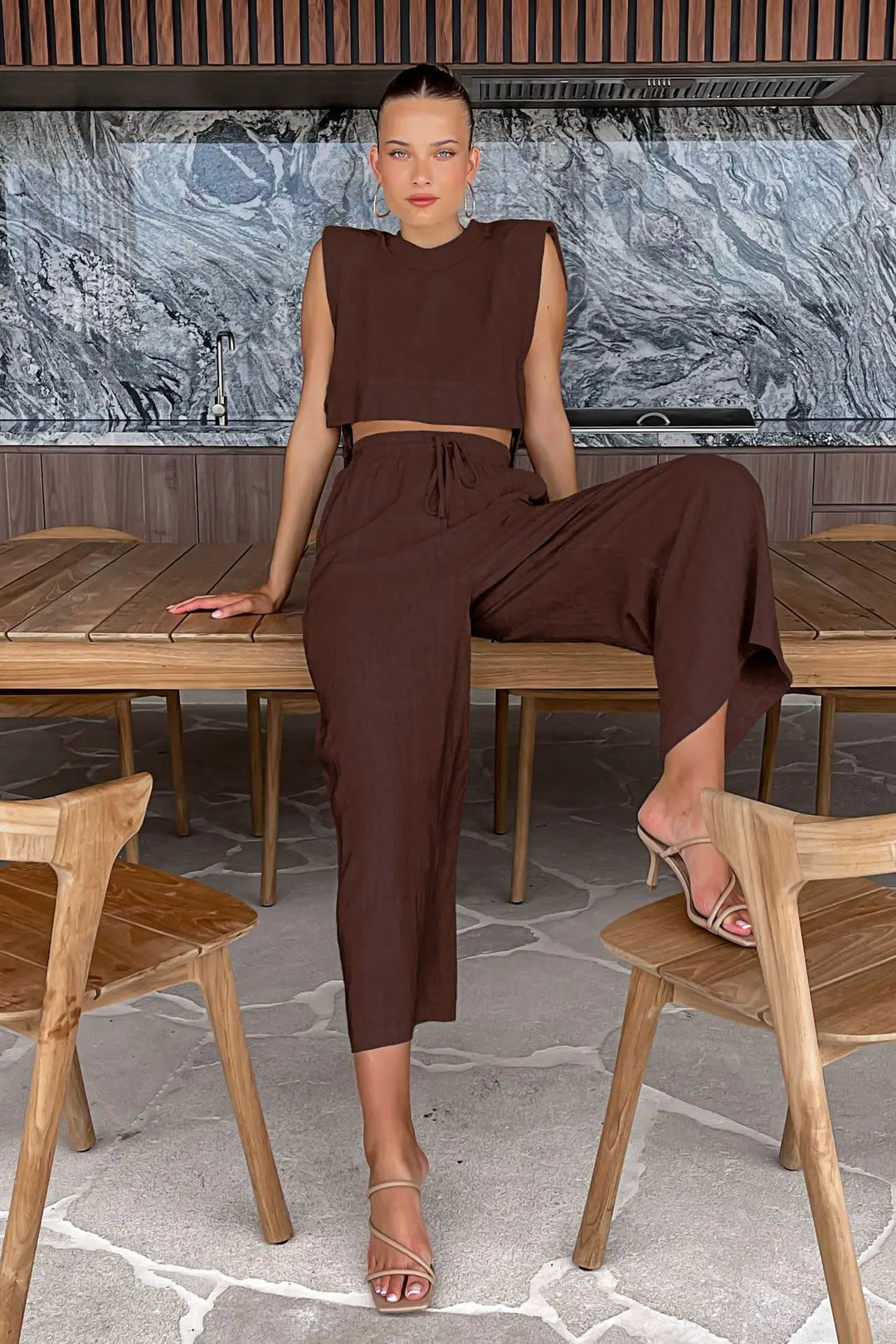 Women's Linen Set – Loose Fit – Casual Summer Look