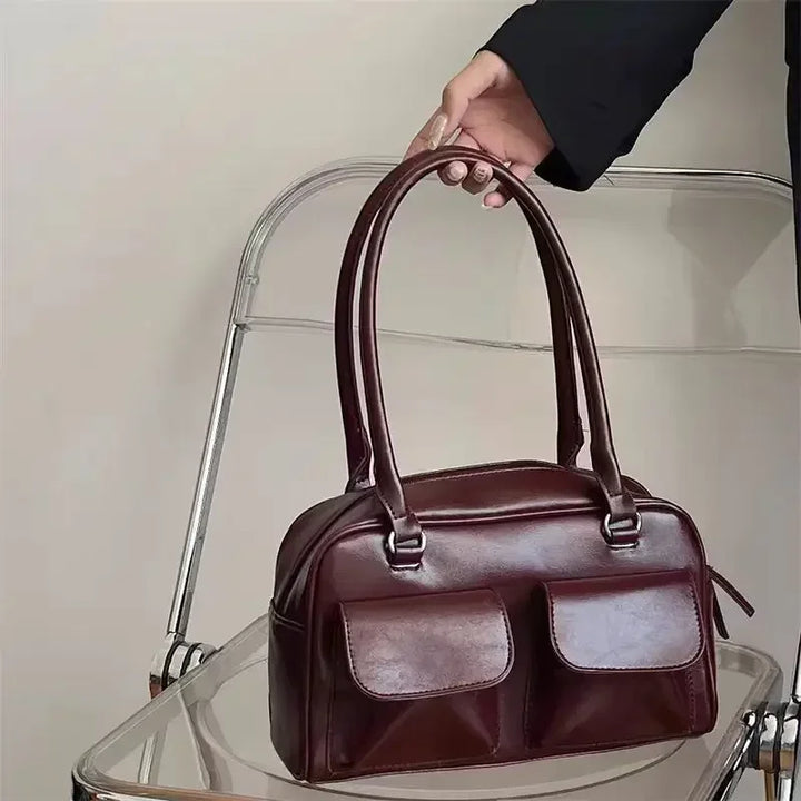 Sac de plage vintage en cuir vegan