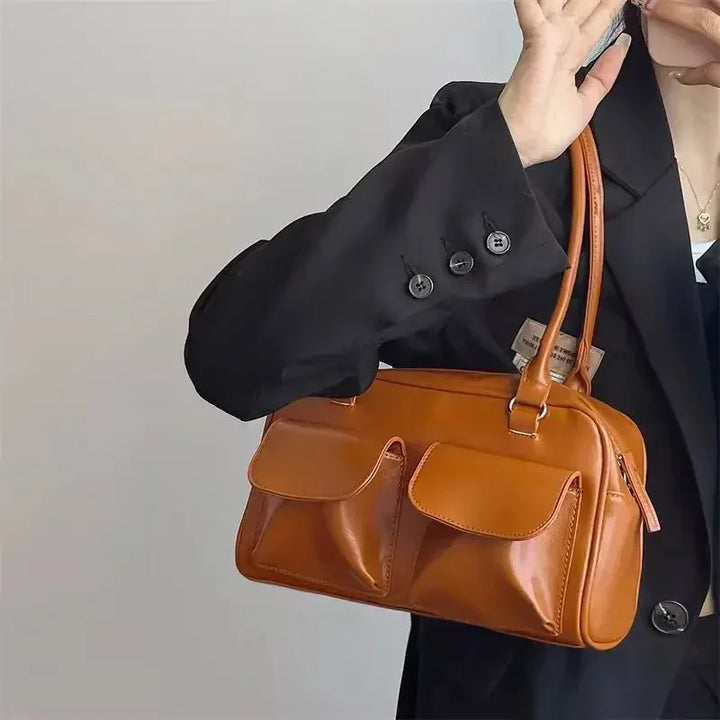 Sac de plage vintage en cuir vegan