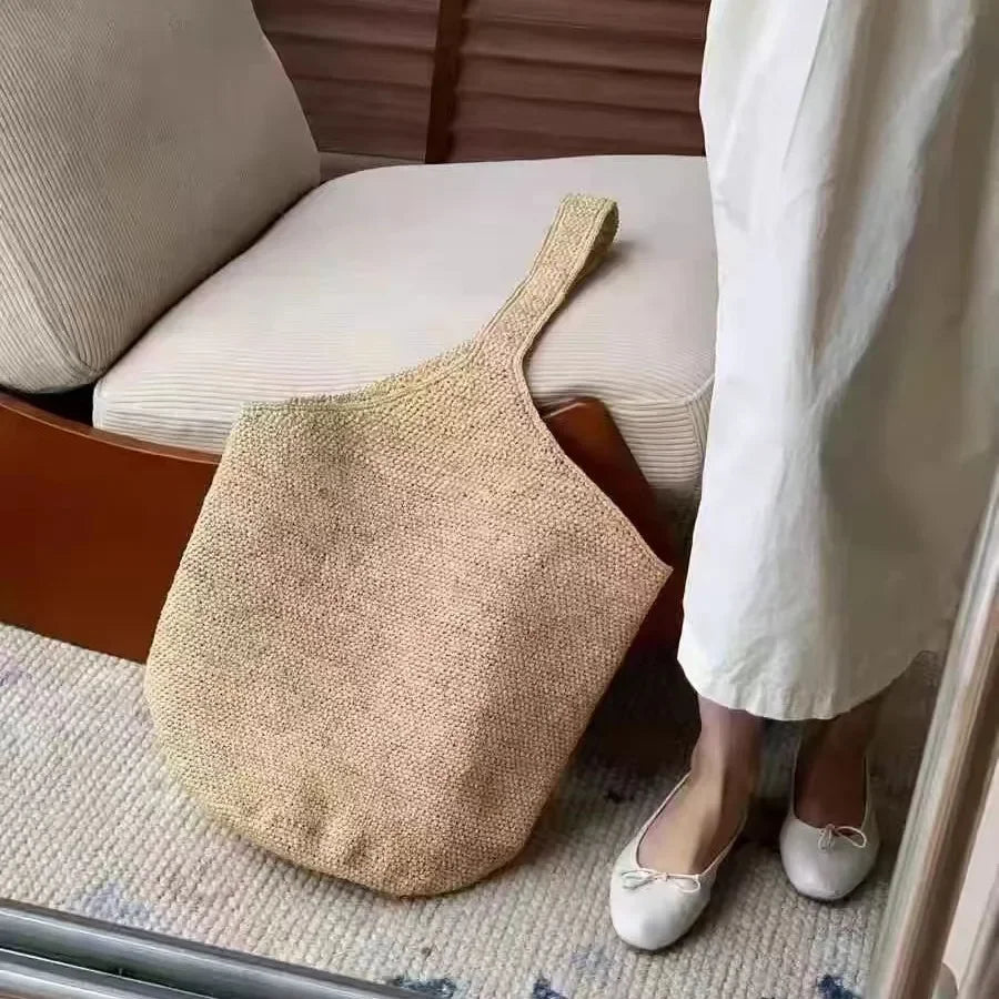 Boho Straw Bag Women – Handmade Beach Bag Summer 2025 Shopper