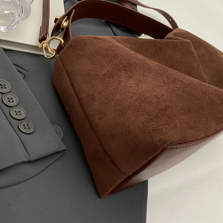 Vegane Wildleder Tote Bag Damen – Wasserdichte Handtasche für Laptop & Alltag