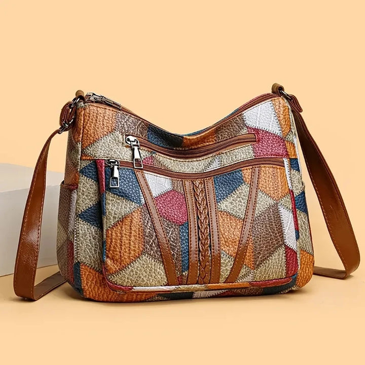 Sac de plage en paille vintage – Grand sac tissé à la main avec cuir vegan
