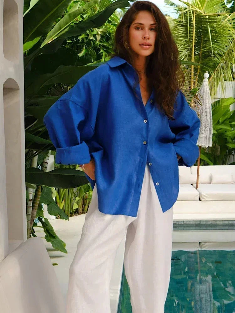 Women's Linen Blouse Elegant – Airy & Stylish