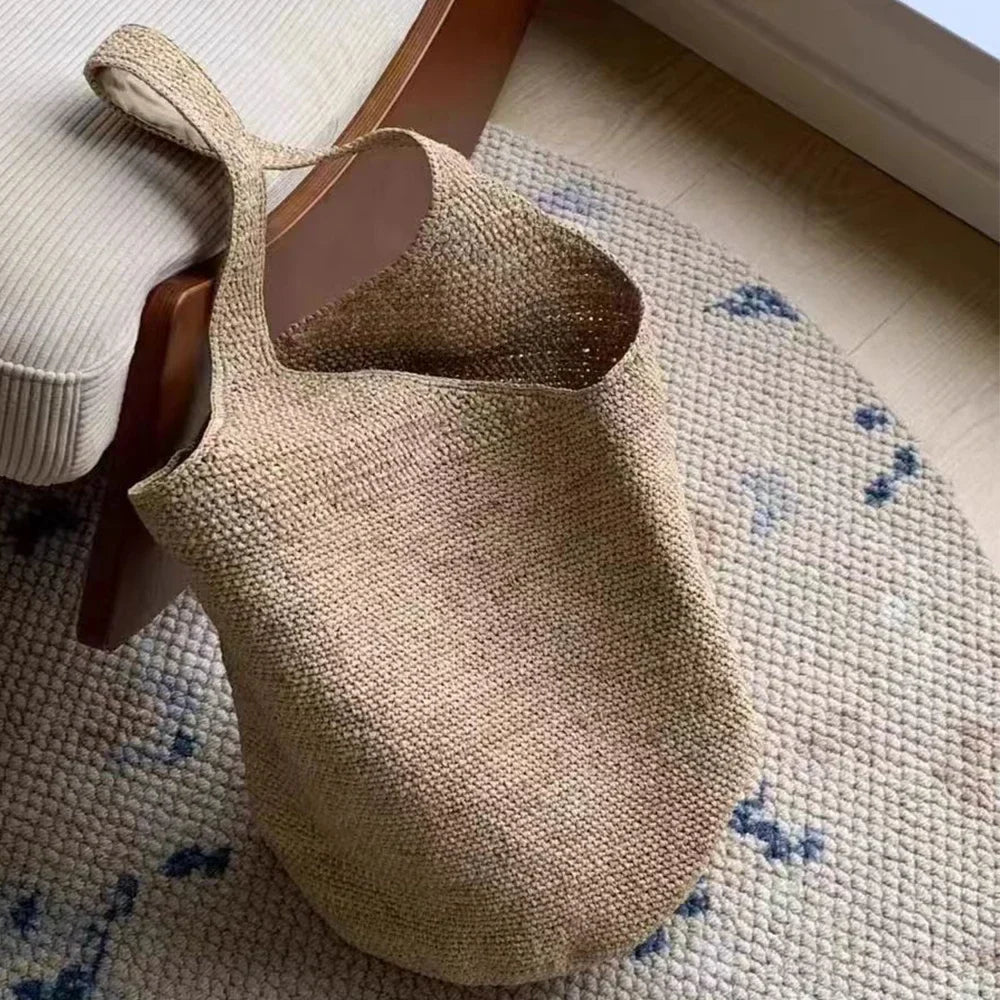 Boho Straw Bag Women – Handmade Beach Bag Summer 2025 Shopper