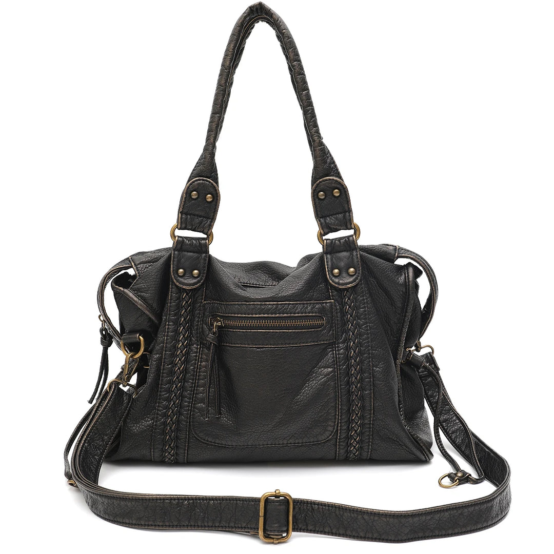 Sac à bandoulière vintage vegan – Élégant sac crossbody pour femmes en éco-cuir