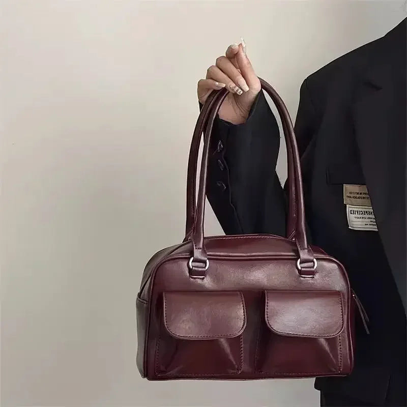 Sac de plage vintage en cuir vegan