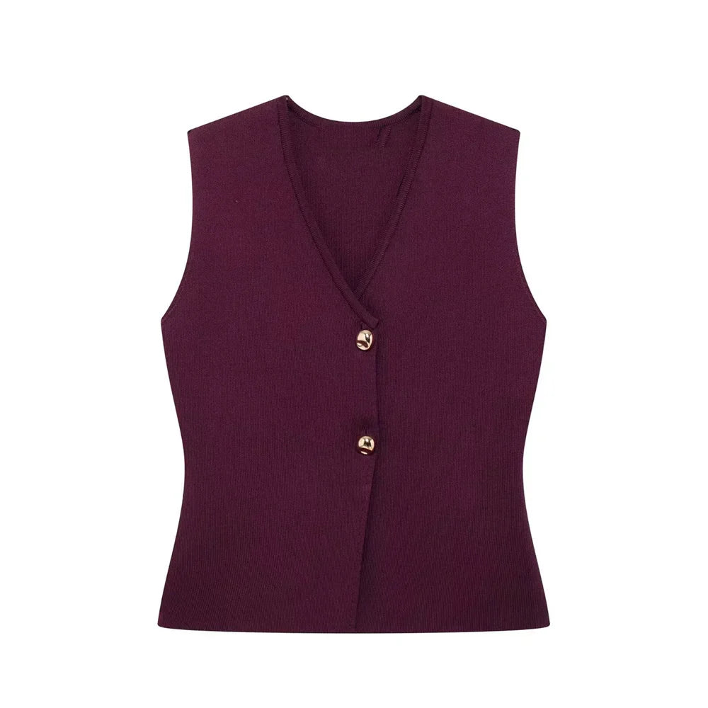 Vest top with V-neck – soft stretch, Stockholm chic