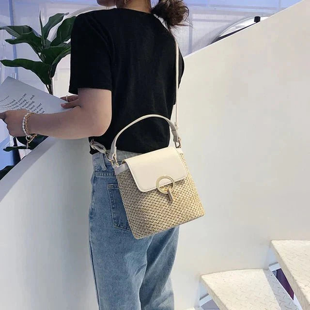 Grande sac de plage en cuir végan – Fait main & Élégant