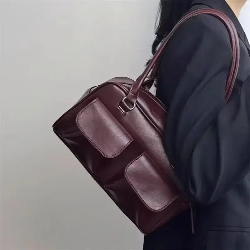 Sac de plage vintage en cuir vegan