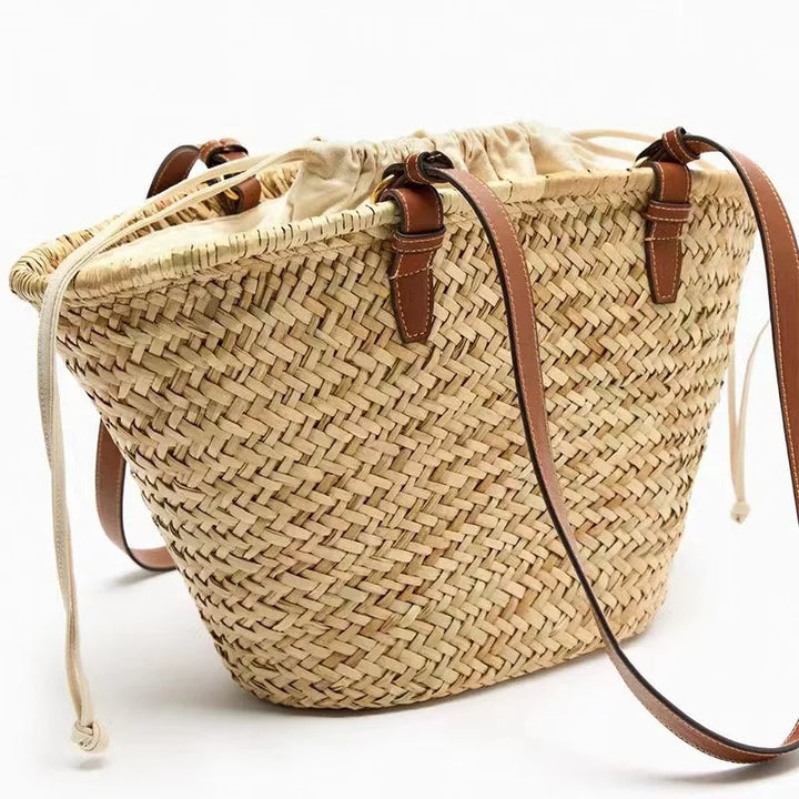 Luxus Strohtasche Damen – Große Strandtasche Sommer 2025 Shopper Design