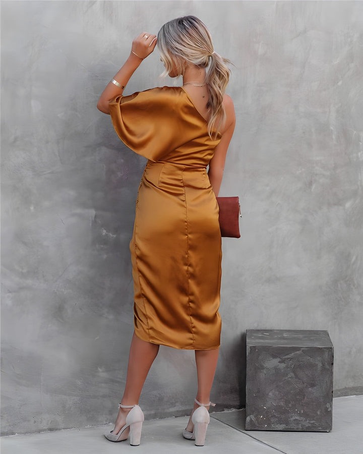 Women's Dress Satin Dress Asymmetrical Sleeveless For Summer