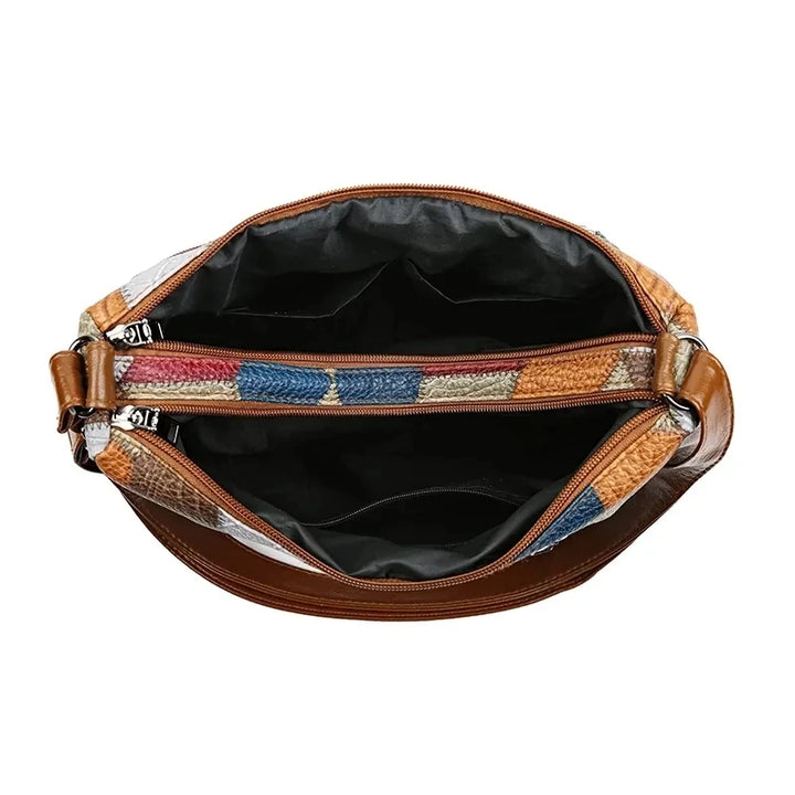 Sac de plage en paille vintage – Grand sac tissé à la main avec cuir vegan