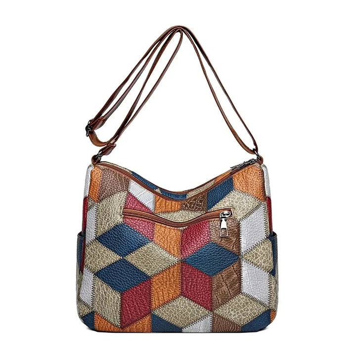 Sac de plage en paille vintage – Grand sac tissé à la main avec cuir vegan