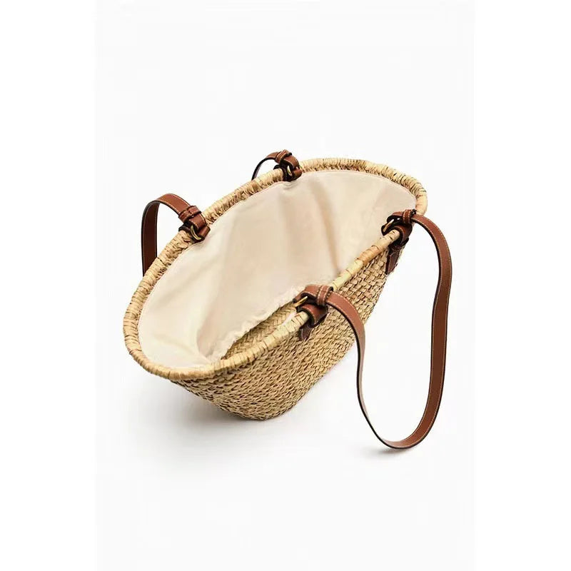 Luxus Strohtasche Damen – Große Strandtasche Sommer 2025 Shopper Design