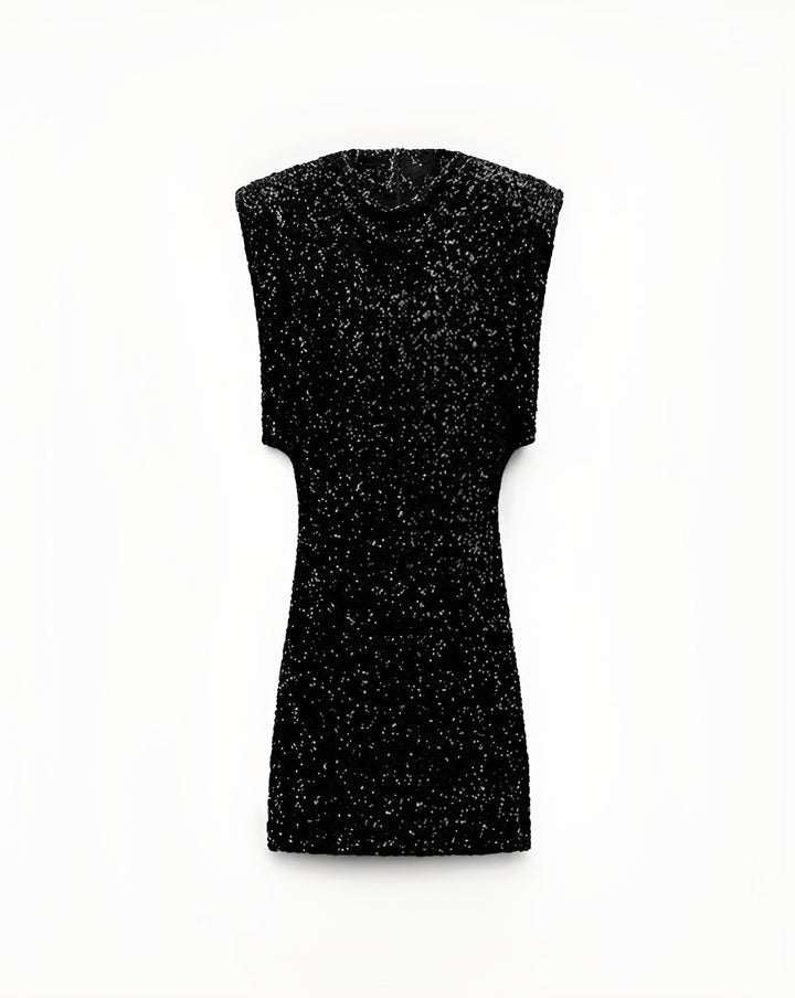 Women's Glamour Dress – Satin Look – Sleeveless – Elegant Cut – For Evening Occasions