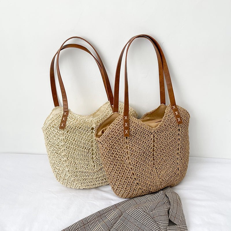 Sac fourre-tout en cuir vegan – Grand sac à épaule minimaliste