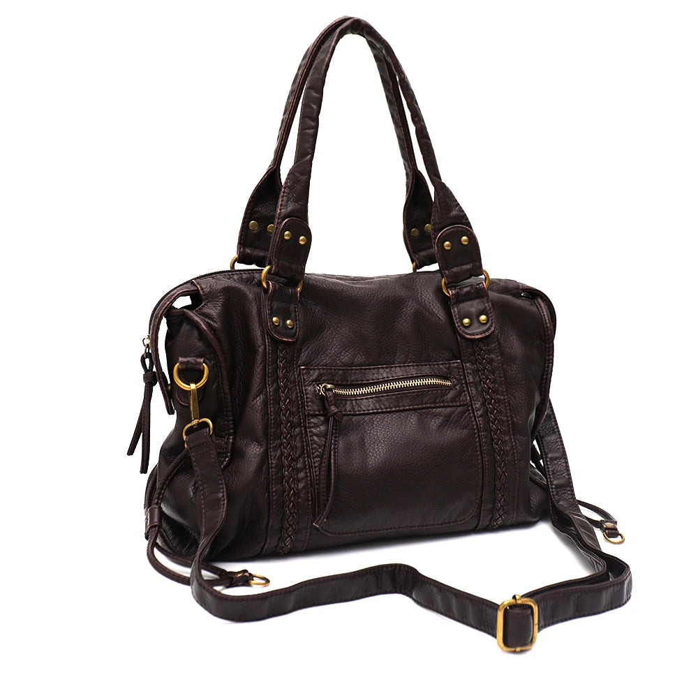 Sac à bandoulière vintage vegan – Élégant sac crossbody pour femmes en éco-cuir