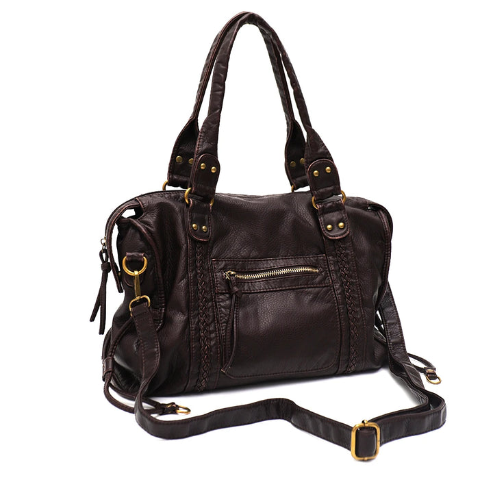 Sac à bandoulière vintage vegan – Élégant sac crossbody pour femmes en éco-cuir