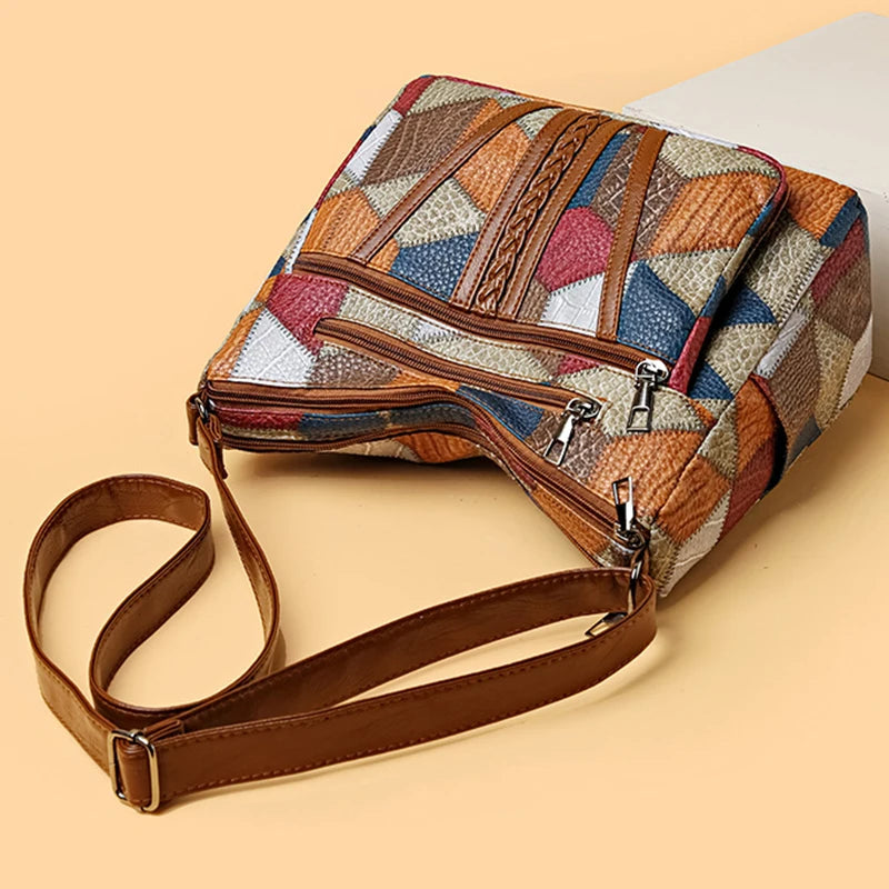 Sac de plage en paille vintage – Grand sac tissé à la main avec cuir vegan