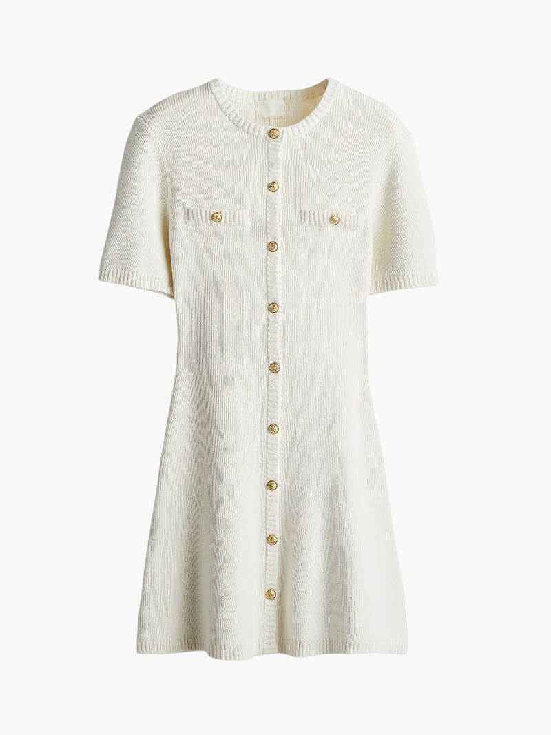 Elegant ribbed mini dress – figure-hugging, light & summery