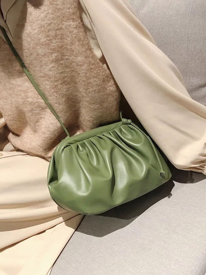 Sac bandoulière pour femmes en cuir vegan – Élégant sac dumpling